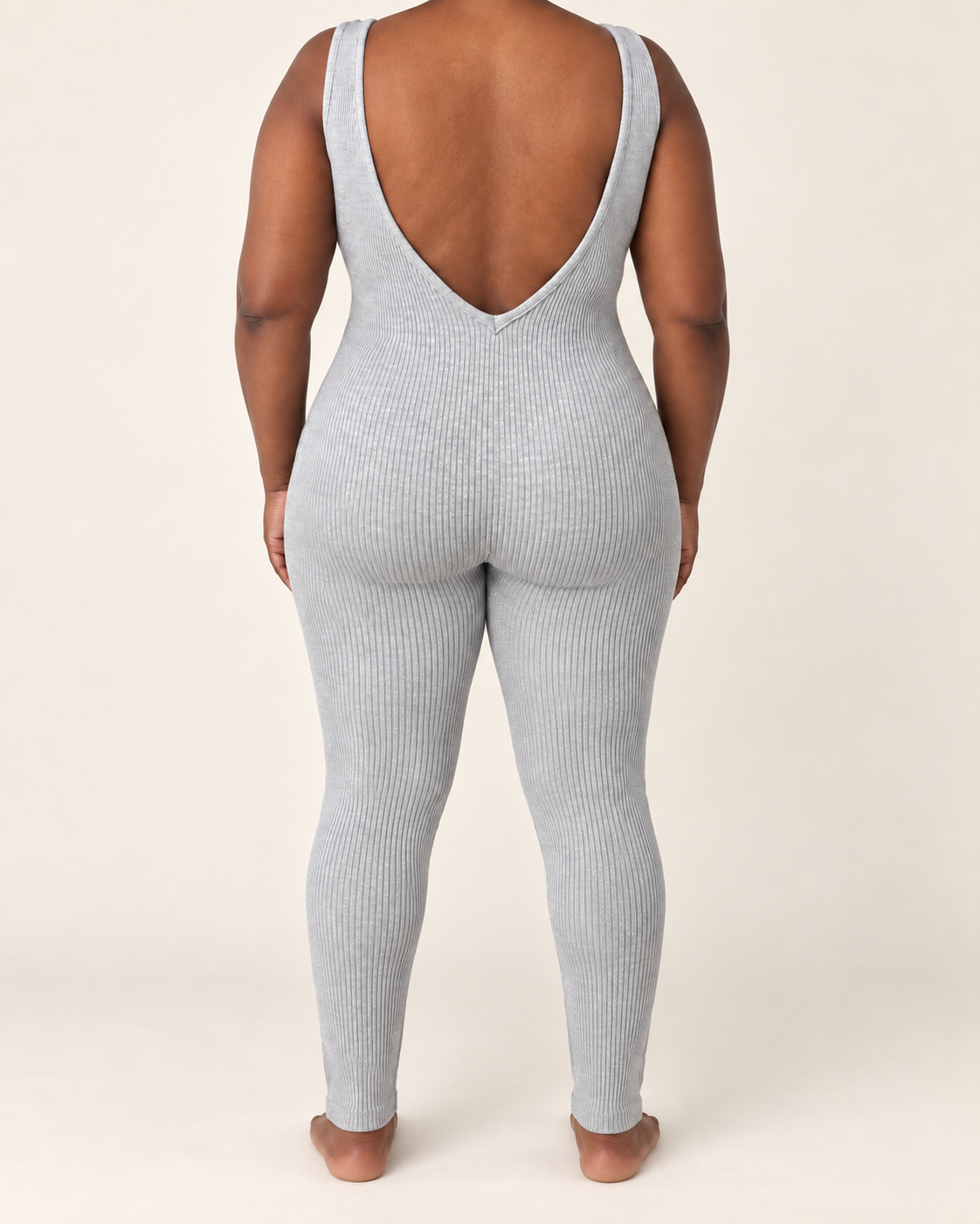 The Becoming Deep-V Ribbed Jumpsuit