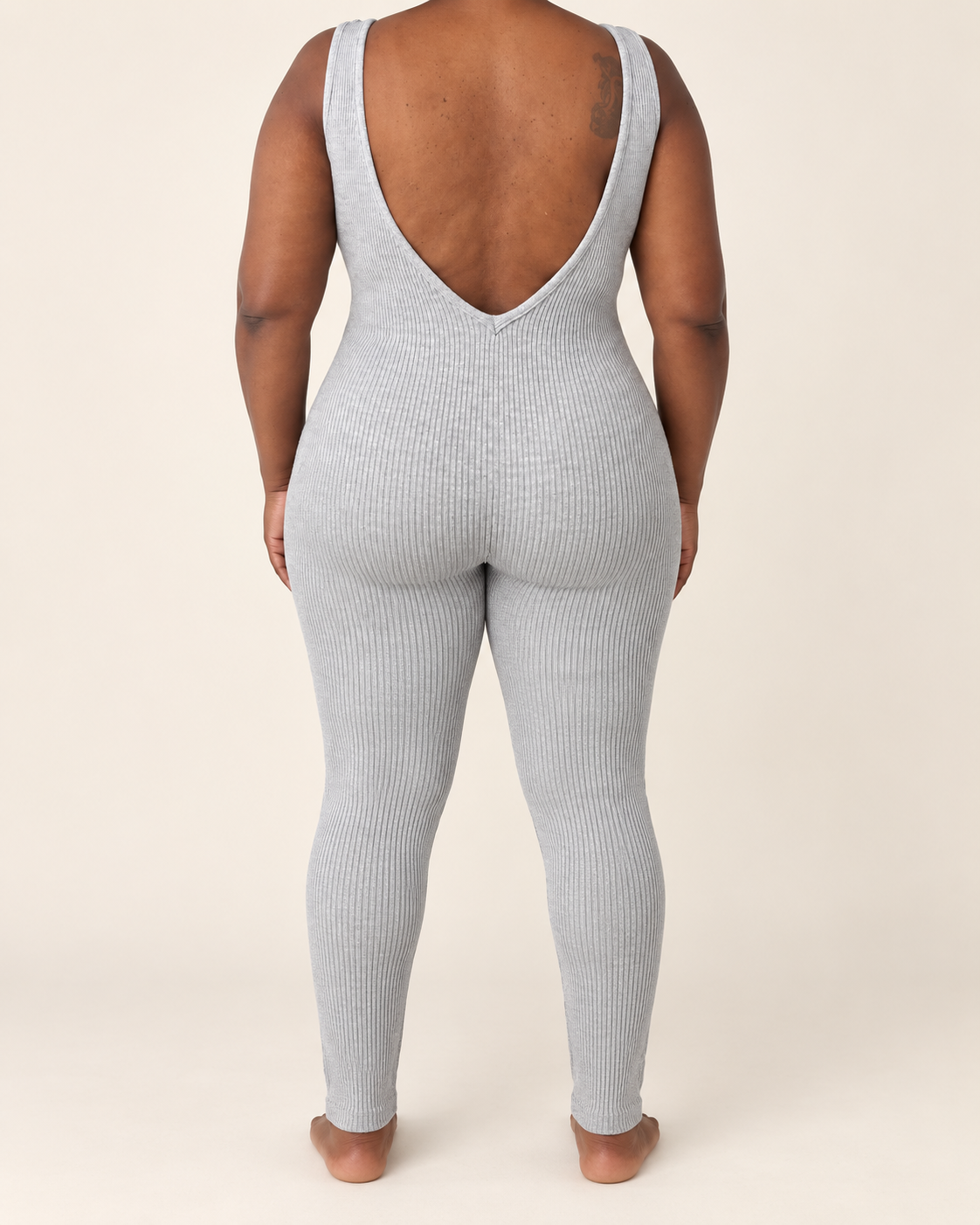 The Becoming Deep-V Ribbed Jumpsuit