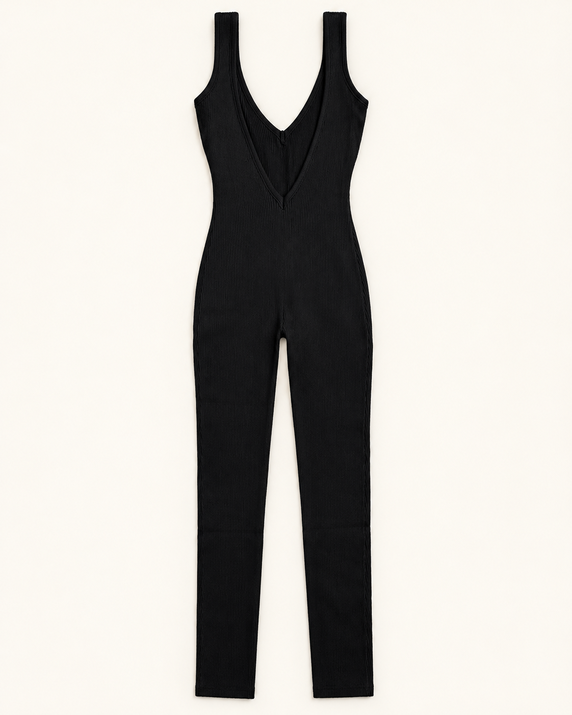 The Becoming Deep-V Ribbed Jumpsuit