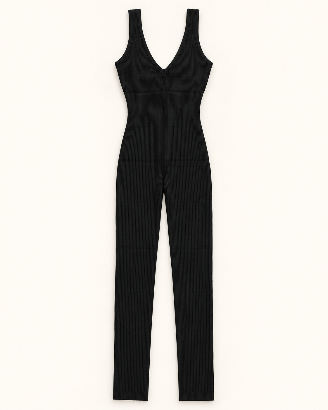 The Becoming Deep-V Ribbed Jumpsuit